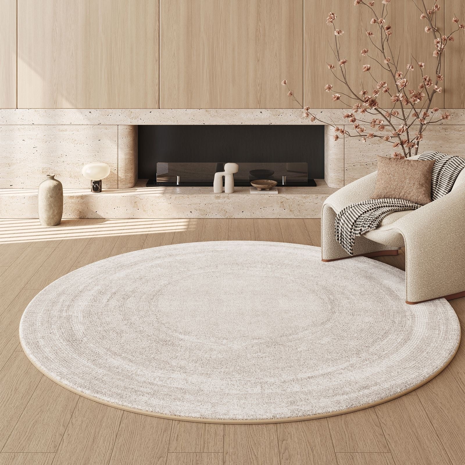 Living Room Rug Simple Round Cashmere Carpet
